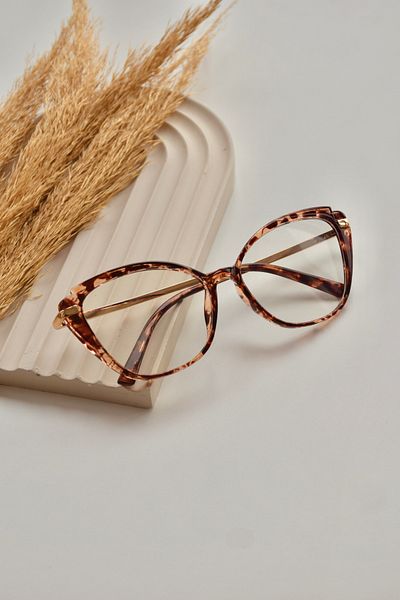 LOOKUP NEW Cat Eye Rectangular Unisex Blue Glasses - Light Protection, New Season Blue Block