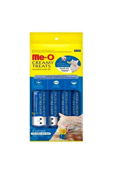 me-o Meo Tavuk Ciğerli Keçi Sütlü Krema Kedi Ödülü 4x15 gr 3 ADET