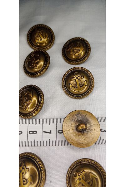 Tuhafiş 8 Pieces Copper Color Anchor Pattern Jacket Coat Cardigan Button 2.5 Cm.