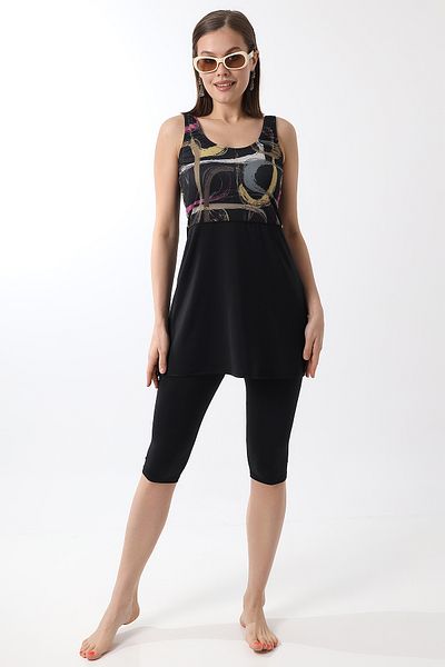 aykum Dress with Tights and Intermediate Piping Swimsuit
