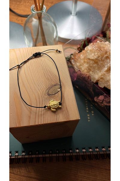 SEARD Handmade Gold Black Turtle Adjustable Bracelet