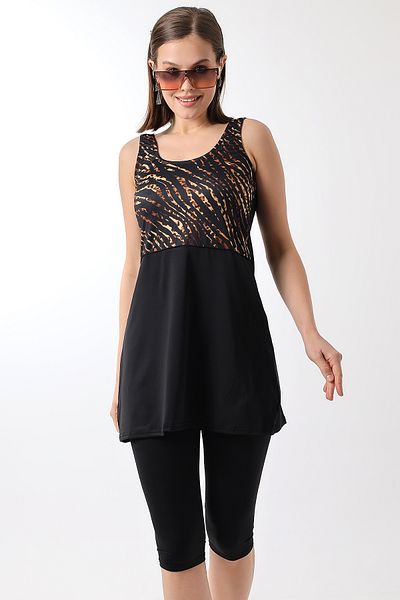 aykum Dress with Tights and Intermediate Piping Swimsuit
