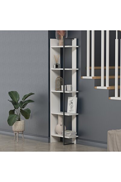 lagomood Simge Köşe Kitaplık Beyaz