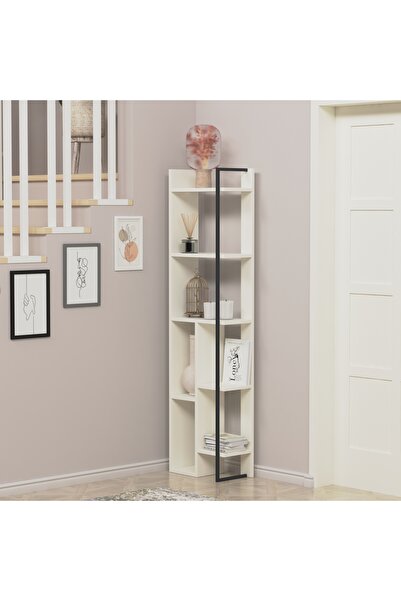 lagomood Sembol Köşe Kitaplık Beyaz