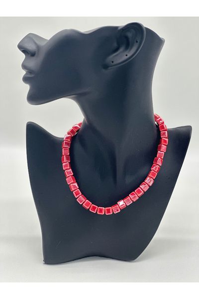 Hobimos Ceramic Women's Cube Necklace