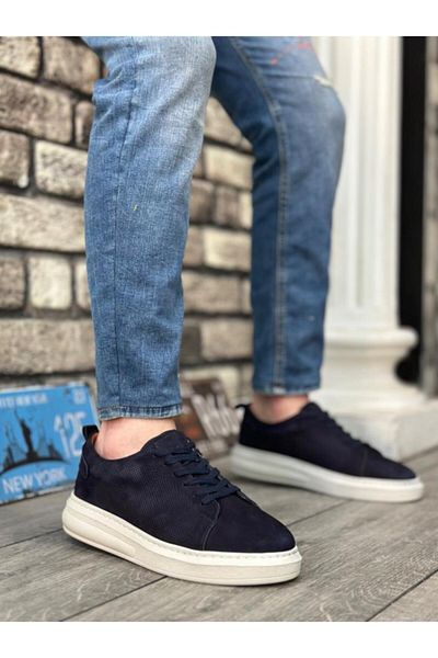 BPM BA0336 Pantofi casual pentru bărbați, cu șireturi, din piele naturală nubuc, pe interior și pe exterior