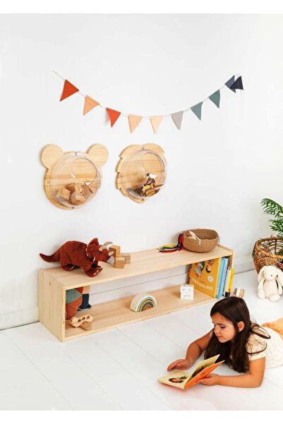 All For Claps Çocuk Odası Açık Raf, Montessori yer rafı, yer kitaplığı, anaok...
