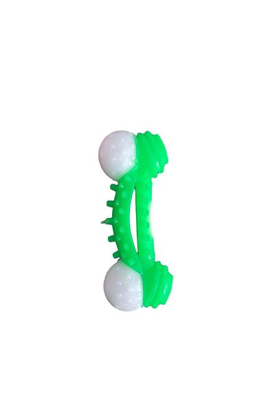 Glipet Plastic Bone Dental Small Dog Toy with Knob 12cm Green