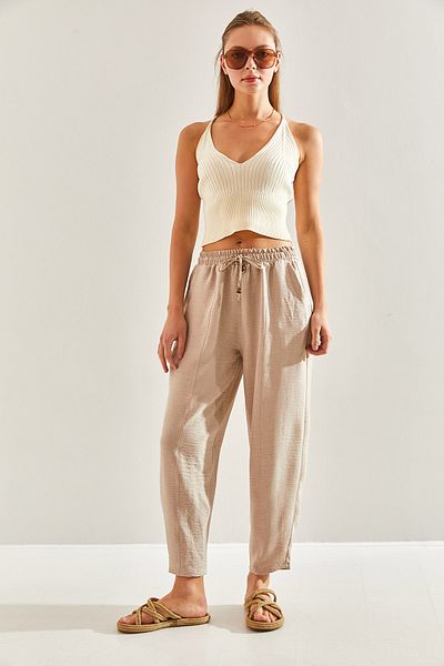 Bianco Lucci Women's Elastic Waist Trousers