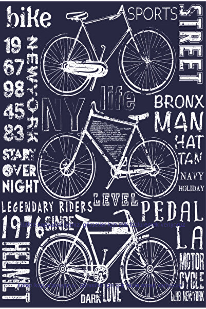 Hayat Poster biciclete tipuri sport călătorie acasă decorare masă retro lemn poster