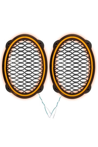 Poke Ledli Hoparlör Kapak Oval 12v 2adet Pk-5052, Amber