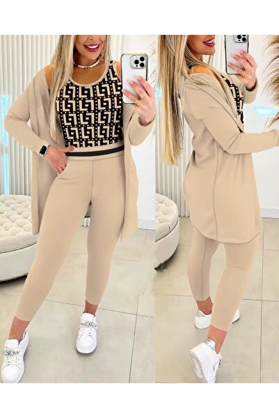 Kokosh moda Set triplu crep cu mânecă lungă pentru femei