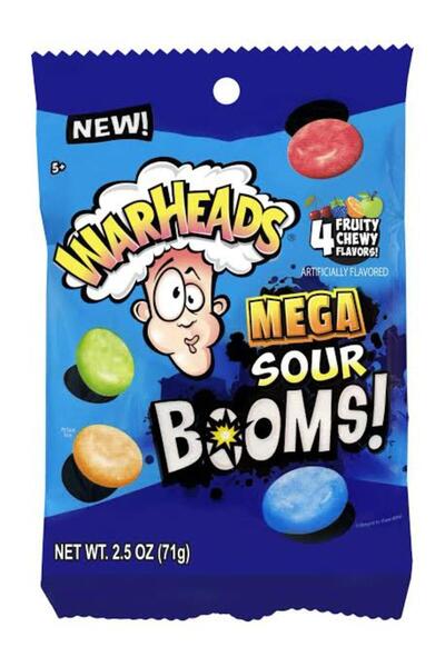Genel Markalar Warheads mega sour booms In Fruity Flavors 71 gr