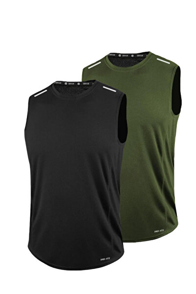 GENIUS STORE 2 Pack Ανδρικό μπλουζάκι με μηδενικό μανίκι Athlete DRIFIT-SIFIR...