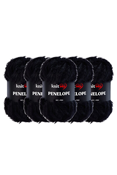 knitme بينيلوب 5 قطع، 50 جرام، 90 متر، حبل فرو