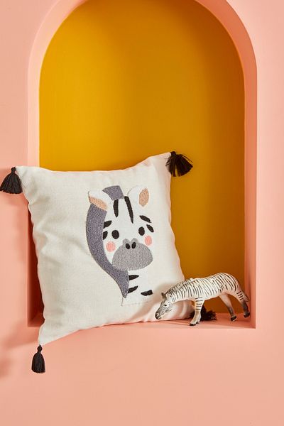 Karaca Home 34x34 cm Zebra Embroidered Baby Cushion