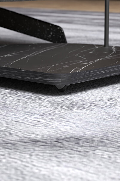 GOLDFALEZ Mobile Side Table with Wheels | Oval HND Collection | Modern Serving Cart in Bendir Finish