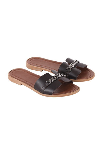 Moosefield Жіночі капці з натуральної шкіри коричневого кольору