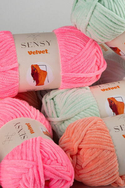 SENSY Velvet Velvet Hand Knitting Yarn 5 (Five) Pieces Velvet Yarn