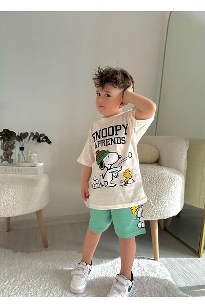 MİNİKO KİDS BOY PAW PETROL SNOOPY COTTON SHORT SLEEVE SHORTS SUIT