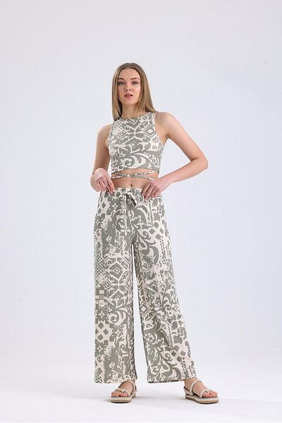 Miss Murem Strappy Athlete Trousers Set-ZR OLIVE