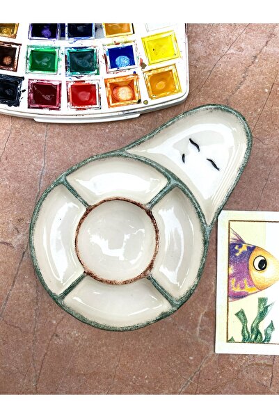 İzgi ozant art academy Avokado Tasarımlı Seramik Suluboya ve Guaj Boya Paleti