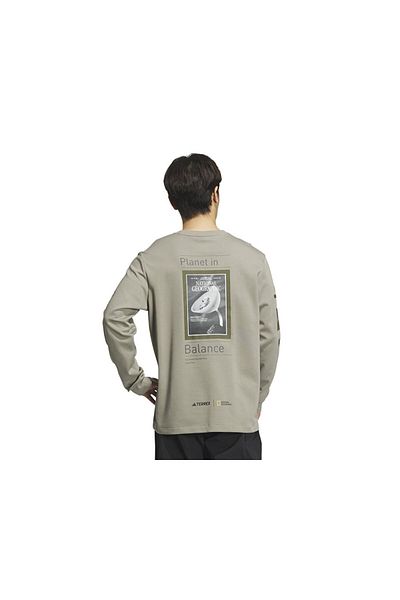 adidas Natgeo Ls Tee Men's Casual Sweatshirt IS9509 Khaki