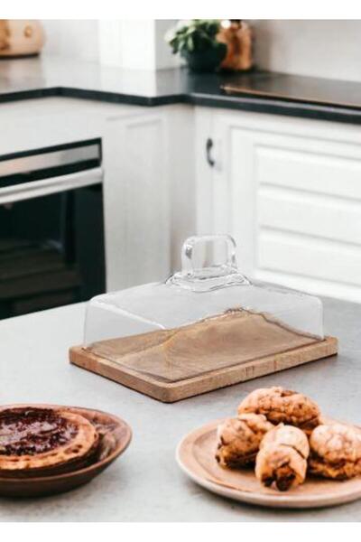 The Mia صندوق تخزين الكيك مستطيل من ماديرا مقاس 16 × 28 × 18 سم - CAM0394