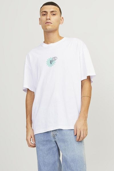 Jack & Jones JACK&JONES JORDECAL TEE SS CREW ΛΑΙΜΟΣ TG LN 12254175   ΛΕΥΚΟ