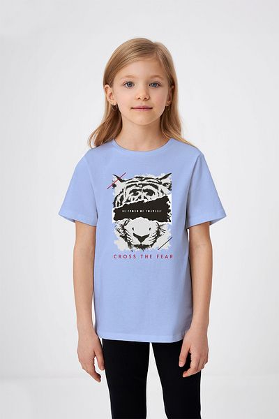 ADABEBEK Tricou pentru fetiță cu imprimeu Cross The Fear Tiger