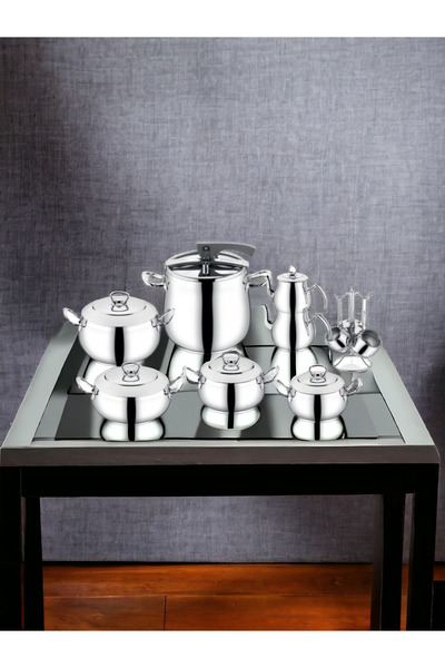 İNTER CELİK Inter Steel Gülistan 18 Piece Dowry Set Steel Handle