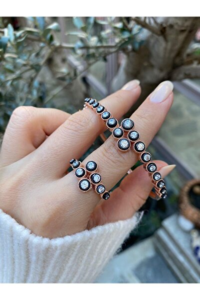 bestmysilver Kadın Gümüş Elmas Montür Bileklik ve Yüzük Seti 5831