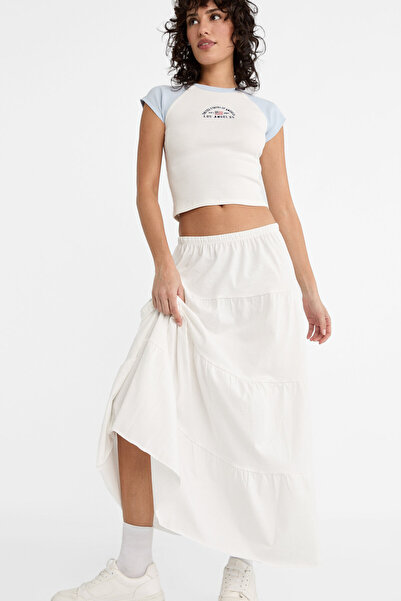 Stradivarius Uzun dökümlü bohem etek