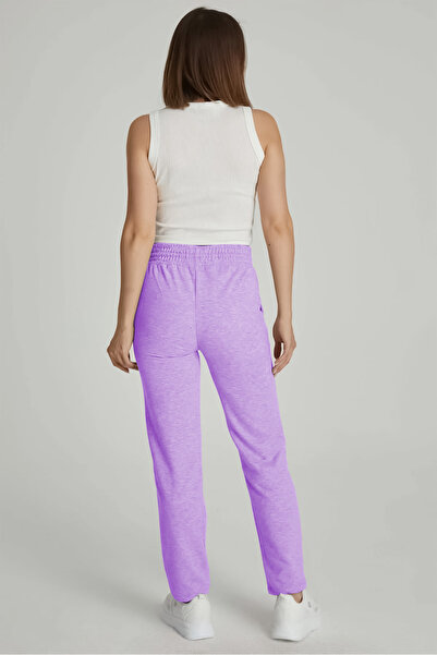ciwi&life Unisex 2ip λιλά πλεκτό ύφασμα χαλαρής κοπής ίσιο παντελόνι