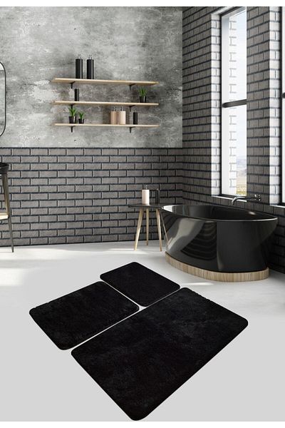England London Polo Club Hayal Set of 3 PL364 100% Handmade Acrylic Yarn Machine Washable Bath Mat Rug Toilet Seat Set