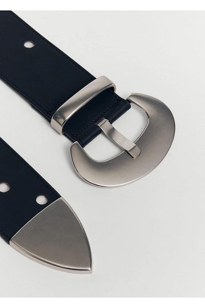 MANGO Woman Maxi Die-Cut Leather Belt