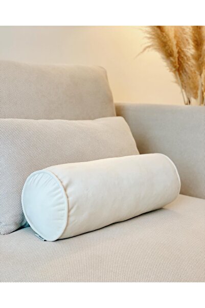 Hestia Home Kadife Silindir Yastık Fitilli