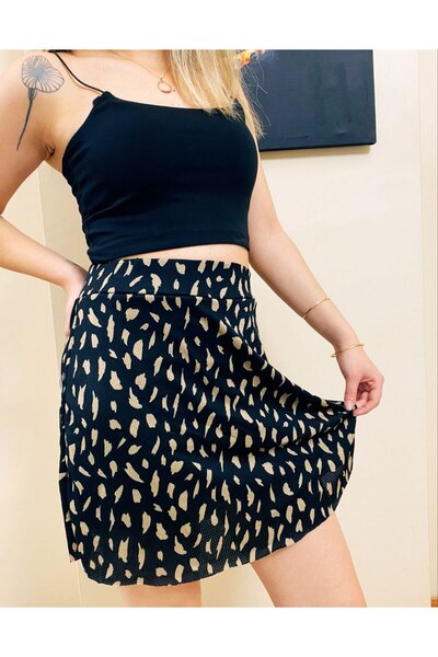 SUHIS FUSTA SHORT CU MODEL Dalmatian NEGRU