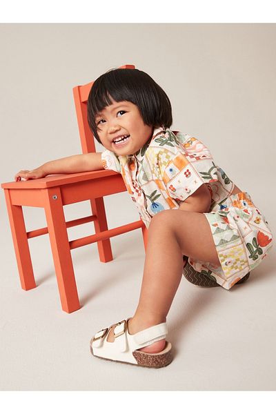 Next Baby 100% Cotton Multi Patchwork Shirt Shorts Bottom Top Set
