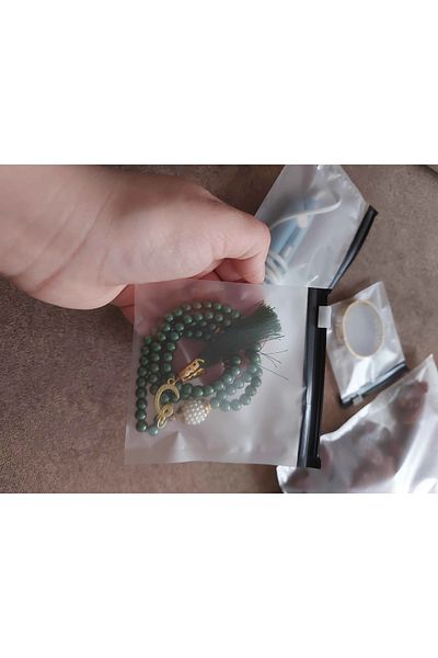 Kraft pack ambalaj ICY Transparent Laminated, BLACK SLIDE Ziplock Bag, Zippered Accessory Bag 10*10 cm -10 Pieces