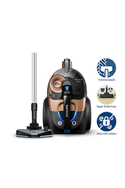 Philips Olağanüstü Çekiş Gücü, Superturbo Başlık, Xb7151 Anti Alerjik Marathon Toztorbasız Süpürge