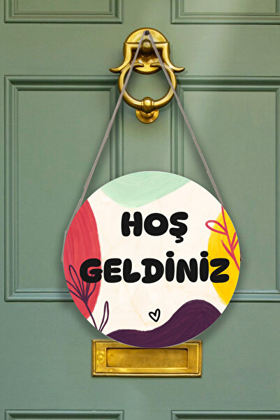 Nod Bine ați venit la modelul nostru de decorare a peretelui ușii casei, pictură decorativă pentru ușă de acasă cu șir rotund din lemn