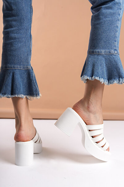 SEEM & BE Livia Thick Platform Heeled Women's Slippers - 7 Cm