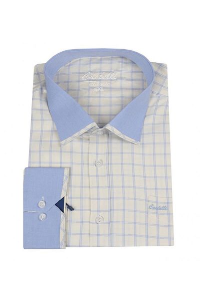 marufshop Мъжка памучна риза с дълъг ръкав, голям размер, 145 килограма
