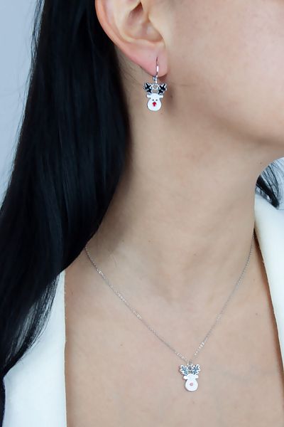 Pridza Christmas Themed Necklace Earring Set