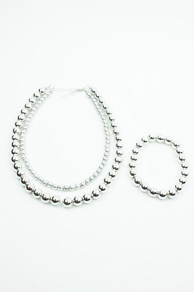 Pridza Metallized Necklace Bracelet Set