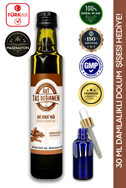 Art Taş Değirmen %100 Saf, Doğal Udi Hindi Yağı [250 Ml] (30 ML DOLUM ŞİŞESİ ...