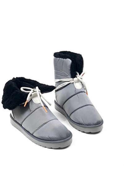 bescobel Γυναικείες γκρι πατιλέτες χειμερινές πατιλέτες υφασμάτινες μπότες χιονιού BT311