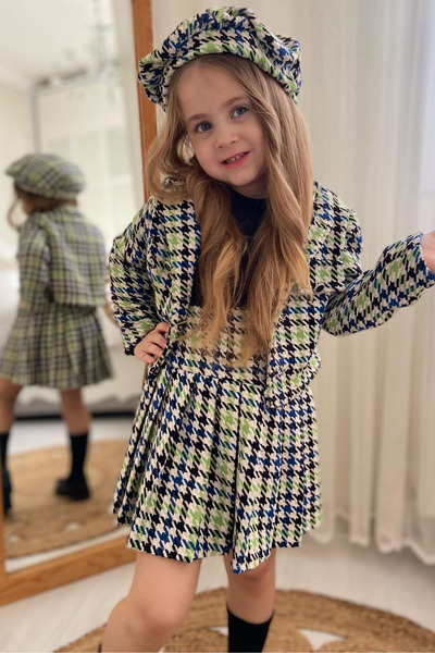 ELAFOR Four-Piece Skirt Jacket Set for Girls - Holiday April 23