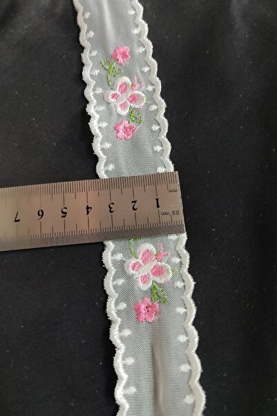 DUAYEN Güpür tül üzeri işleme şaşaalı desen 1 metre